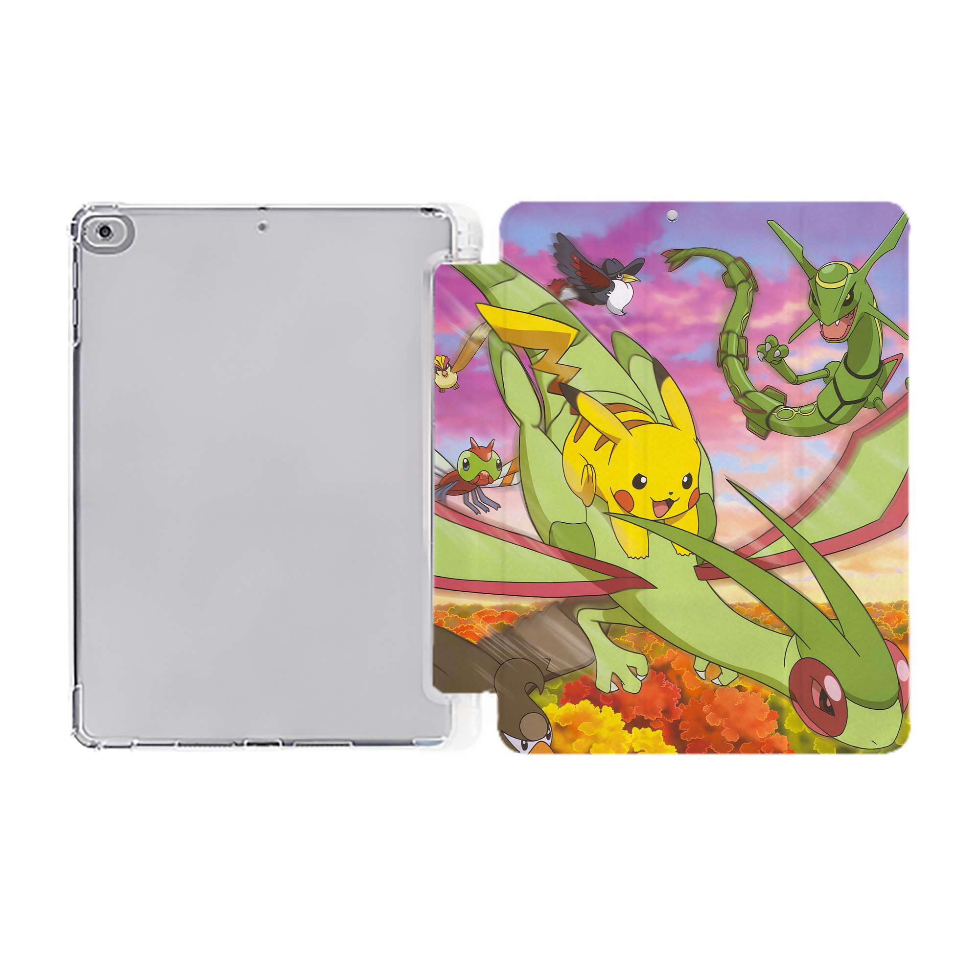 （画像用） ポケットモンスター Pokémon IPad ケース ペン収納付き 三つ折りスタンド PUレザー×シリコン 対応機種9.5/10.5/10.9インチ